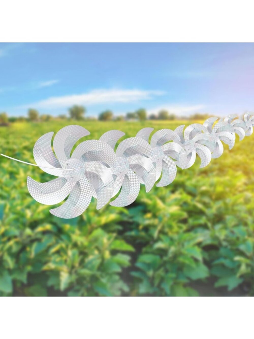 Reflective Wind Spinners - 10M 8PC Bird Repellent Pinwheels for Garden Decor